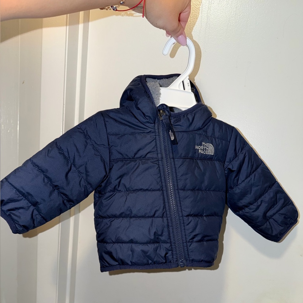 Reversible North Face Jacket Blue / Grey 3-6 months